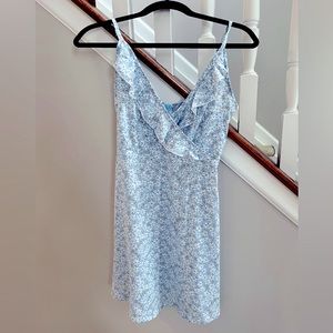 Blue and white floral dress. Size Small